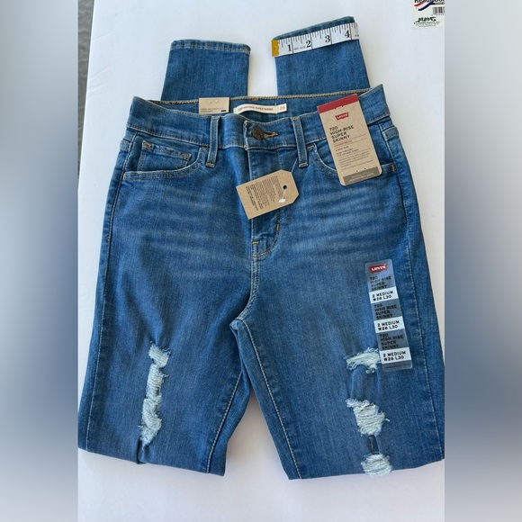 Levi's Women's 720 High Rise Super Skinny Jeans Blue Size W26-L30 NWT - Picture 3 of 6